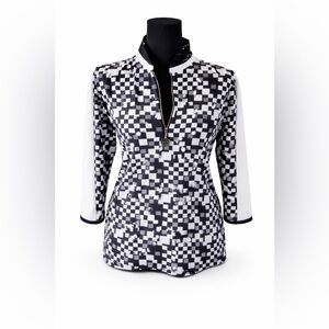 Reversible Golf & Resortwear Black White Graphic 1/4 Zip Golf Top